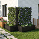 Stor blomsterkasse med espalier 2 pcs Antracit