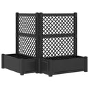 Stor blomsterkasse med espalier 2 pcs Antracit
