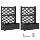Stor blomsterkasse med espalier 2 pcs Antracit