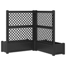 Stor blomsterkasse med espalier 2 pcs Antracit