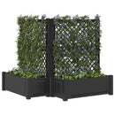 Stor blomsterkasse med espalier 2 pcs Antracit