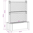 Stor krukke med trellis Grå 99,5 x 43 x 133,5 PP