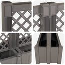 Stor krukke med trellis 2 pcs Grå 200 x 43 x 133,5 cm PP