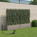 Stor krukke med trellis 2 pcs Grå 200 x 43 x 133,5 cm PP