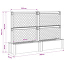 Stor krukke med trellis 2 pcs Grå 200 x 43 x 133,5 cm PP