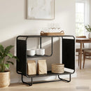 Skænk Sort eg 80 x 37.5 x 64.5 cm Konstrueret træ