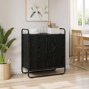 skænk Sort eg 68 x 35 x 75 cm Konstrueret træ