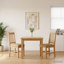 Spisestuestol VENLO 2 stk. Massivt Eg Træ Beige 45 x 53 x 92 cm