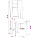 Spisestuestol 2 pcs Massivt Eg Træ Grå 45 x 51 x 105 cm