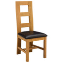 Spisestuestol 2 pcs Massivt Eg Træ Sort 45 x 51 x 105 cm