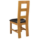 Spisestuestol 2 pcs Massivt Eg Træ Sort 45 x 51 x 105 cm