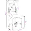 Spisestuestol 2 pcs Massivt Eg Træ Grå 45 x 54 x 105 cm