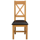 Spisestuestol 2 pcs Massivt Eg Træ Sort 45 x 54 x 105 cm