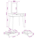 Makeupbord Sæt FAUSKE 2 pcs Hvid 76 x 50 x 143 cm