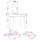 Makeupbord Sæt FAUSKE 2 pcs Hvid 76 x 50 x 143 cm