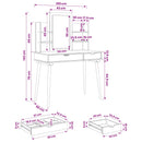 Makeupbord Sæt FAUSKE 4 pcs Hvid 100 x 50 x 143 cm
