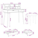Makeupbord Sæt FAUSKE 3 pcs Hvid 100 x 50 x 103,5 cm