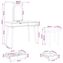 Makeupbord Sæt FAUSKE 3 pcs Hvid 100 x 50 x 143 cm
