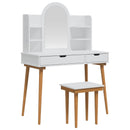 Makeupbord Sæt FAUSKE 5 pcs Hvid 100 x 50 x 143 cm