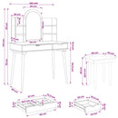 Makeupbord Sæt FAUSKE 5 pcs Hvid 100 x 50 x 143 cm