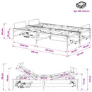 Elektrisk Justerbar Sengetramme Sort 137 x 190 cm Stål