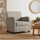 Lænestol Lysegrå Faux Suede Læder