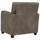 Lænestol Mørkegrå Faux Suede Læder