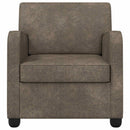 Lænestol Mørkegrå Faux Suede Læder