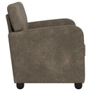 Lænestol Mørkegrå Faux Suede Læder