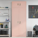 Opbevaringsskab 2 stk. Lyserød 90 x 40 x 220 cm Stål Låses