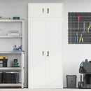 Opbevaringsskab 2 stk. Hvid 90 x 40 x 220 cm Stål Låses
