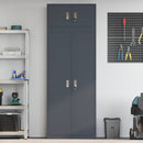 Opbevaringsskab 2 stk. Antracit 80 x 40 x 220 cm Stål Låses