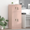 Opbevaringsskab 2 stk. Lyserød 60 x 40 x 130 cm Stål Låses