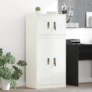Opbevaringsskab 2 stk. Hvid 60 x 40 x 130 cm Stål Låses