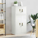 Opbevaringsskab 2 stk. Hvid 60 x 40 x 130 cm Stål Låses