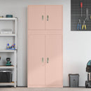 Opbevaringsskab 2 stk. Lyserød 90 x 40 x 210 cm Stål Låses