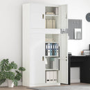 Opbevaringsskab 2 stk. Hvid 90 x 40 x 210 cm Stål Låses