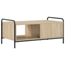 Sofabord Sonoma-eg 90 x 49 x 41 cm Konstrueret træ