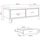 Sofabord Sort eg 99,5 x 49 x 41 cm Konstrueret træ