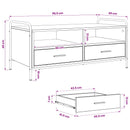 Sofabord Sort eg 99,5 x 49 x 46 cm Konstrueret træ