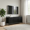 TV-skab 79,5 x 33 x 50 cm Sort eg Konstrueret træ