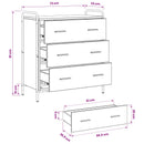 Sideboard Sort eg 97 x 33 x 81 cm Konstrueret træ