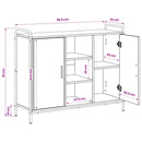 Sideboard Sort eg 97 x 33 x 81 cm Konstrueret træ