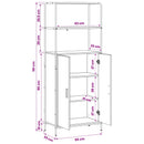Highboard Sonoma-eg 40 x 33 x 161 cm Konstrueret træ