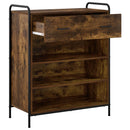 Sko skab 76 x 36,5 x 93 cm Konstrueret træ Røget eg