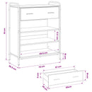 Sko skab 76 x 36,5 x 93 cm Konstrueret træ Røget eg