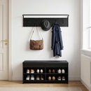 Jakkeholder Sort eg 100 x 30 x 25 cm Konstrueret træ