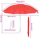 Parasol med klemme 2 pcs Murstensrød Ø 105 x 86 cm