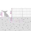Havehegn med pæle 24 pcs 35 x 30 cm Mesh Galvaniseret stål Sølv