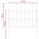 Havehegn med pæle 24 pcs 35 x 30 cm Mesh Galvaniseret stål Sølv